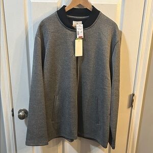 Men's Gray Zip-Up Sweater-Construct-Slim Fit